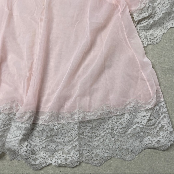 Vintage Lace Duster Robe Pink Medium - Picture 4 of 9